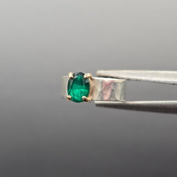 James Avery Julietta Ring 6 Sterling Silver 14k Gold Lab-Created Emerald Retired - Picture 2 of 15